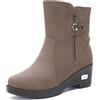 Gaatpot Gaapot Stivaletti Inverno Donna Stivali da Neve con Zeppa, Khaki, EU41=CN42