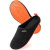 RockDove Pantofole da Casa Uomo Bicolore con Suola in Gomma Antiscivolo e Confort Morbido per Calzata Sicura,41 EU,Nero e Arancione