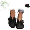 POIOZXD Ballerine Mary Jane vintage da donna - 2025 nuove scarpe con punta tonda e suola morbida con dettaglio a fiocco, ballerine comode e pieghevoli da donna per lavoro elegante, Nero , 43 EU