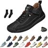 LOVEWLVNCL Scarpe ortopediche comode in pelle fatte a mano donna uomo Stivali ergonomici unisex Outdoor Impermeabili Antiscivolo Slip On Sneakers casual for escursioni camminate guida(nero,38 EU)