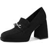 QUEEN HELENA Mocassini con Tacco Alto Francesine Eleganti Donna ZM9824 (Nero, Sistema Taglie Calzature EU, Adulto, Donna, Numero, Media, 41)