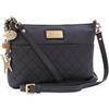 Catwalk Collection Handbags - Borsa a Tracolla Piccola da Donna - Borsa Pochette in Pelle Trapuntata - Tracolla Regolabile - Borsetta - Josie - Nero