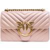 Pinko Love One Mini Dc Sheep Nappa Chevron, Borsa Donna, O81q_cipria-antique Gold, Taglia unica