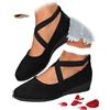 POIOZXD Scarpe da donna comode, con cinturino incrociato elastico, con zeppa, ballerine estive da donna con supporto per arco plantare