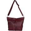 AMBRA Moda GLX36 - Borsa a tracolla da donna in vera pelle con cerniera