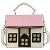 Anopo Unico Novità Borsa Forma di Casa per Donne Mini Divertente Strano Borsa a Tracolla Spalla Mano Pochette Pelle PU Beige