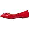 Jamron Donna Bella Cravatta a Farfalla Ballerine Comodo Punta Quadrata Balletto Piatto Pantofole Pumps Dolly Scarpe Rosso SN02911 EU40.5