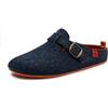 Andrés Machado - pantofole unisex per bambina/bambino - VAL - ciabatte/babbucce - lana e feltro/sottopiede rimovibile - blu arancia EU 46
