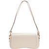 Cawgot Piccola borsa a tracolla da donna, borsa a tracolla, in pelle, pochette hobo, con chiusura a cerniera, da donna, Bianco panna.