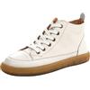 ANUFER Donne Vera Pelle in Cima Sneakers con Lacci Casuale Caviglia Stivaletti Bianco SN02956 EU35