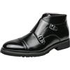 ANUFER Uomo Elegante Doppia Fibbia Monk Stivaletti A Punta Affari Scarpe Eleganti