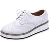 ANUFER Donna Allacciare Brogues Scarpe da Allenamento Casuale Piattaforma Creepers