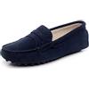 Jamron Donna Classico Scamosciato Penny Mocassini Comfort Fatto a Mano Pantofola Blu Marino 24208 EU37