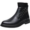 ANUFER Uomo Cerniera Laterale Punta Affusolata Stivaletti | Cerniera Laterale, Ecopelle, Scarpe Eleganti Alte, Polsino in Maglia Elastica, Adatto al Lavoro/Casual