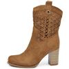 IF Fashion Stivali Stivaletti Tronchetti da Donna Traforato Camoscio Sintetico Con Tacco XG115 camel N.40