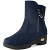 Gaatpot Gaapot Stivaletti Inverno Donna Stivali da Neve con Zeppa, Blu scuro, EU41=CN42