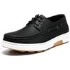 Allthemen Scarpe PU Uomo Stringate Casual Sneakers in Pelle Basse Leggero Derby Oxford Lavoro Sposare Nero 45
