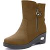 Gaatpot Gaapot Stivaletti Inverno Donna Stivali da Neve con Zeppa, Marrone, EU41=CN42