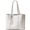 PORRASSO Donna Borsa Tote Grande Borsa a Mano Moda Borsa a Spalla Borsetta in Pelle PU per Scuola Lavoro Viaggio Shopping Bianco