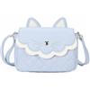 AFKOMST Graziosa borsa a tracolla per ragazze adolescenti, piccola borsa a tracolla e borsetta con gatto, regalo per bambine, Blu, 8.3 inches
