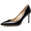 Castamere Scarpe col Tacco Donna Punta Appuntito Moda Tacco a Spillo 8.5CM Nero Pelle Verniciata Scarpe EU 39