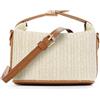 GOKTOW Borsa a tracolla in paglia intrecciata da donna, piccola borsa tote in rafia per vacanze estive al mare 2024, Beige, Taglia unica