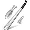 ZOMAKE Calzascarpe Lungo, Calza Scarpe Metallo 42cm, Calzante per Scarpe Corto 19cm Acciaio Inossidabile, 10cm Mini Shoe Horn per Uomini Donne Anziani (3 Pezzi)