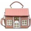 Anopo Unico Novità Borsa Forma di Casa per Donne Mini Divertente Strano Borsa a Tracolla Spalla Mano Pochette Pelle PU Rosa