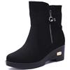 Gaatpot Gaapot Stivaletti Inverno Donna Stivali da Neve con Zeppa, Nero, EU41=CN42