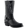 Grinders Bald Eagle Stivali da Uomo di Pelle con Punta Quadrata Stile Cowboy