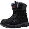TRAILBLITZ Scarpe Invernali Uomo Scarponcini Stivali da Neve Idrorepellenti Antiscivolo da Esterno Caldi Altezza 18 CM (41 Uomo,Nero)