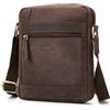 LEABAGS LEABGAS Borsello Uomo Tracolla Pelle,Tracolla Casual Borsa,Vera Pelle Tipo Messenger Bag,Multitasche Uomo a Spalla Crossbody Messenger,Viaggio Borsa a Spalla per Ufficio (Natura Marrone Scuro)