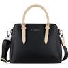 bugatti Ella Borsa da donna, borsa bowling media in similpelle, nera