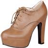 Jamron Donna Elegante Piattaforma Alta Tallone di Blocco Scarpette Brogue Oxfords Tacchi a Spillo Grandi Dimensioni