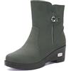 Gaatpot Stivaletti Invernali Donna Stivali da Neve con Caldo Foderati Stivaletto con Tacco Cerniera Comodi Pelliccia Scarpe Grigio EU35,5=CN36