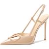 Generic Tacchi con Allacciatura a T Stiletto Donna Punta a Punta Scarpe con Tacco Alto Pelle Verniciata Cinturino a Fibbia Classiche Calzature Formali per Matrimonio e Festa Sera