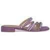 Alma en Pena Sandalo da donna piatto con strass. V23341 Suede Viola, Viola, 36 EU