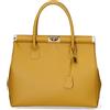 Chicca Borse Borsa top handle donna borsa a mano in pelle dollaro borsa media italiana - Senape