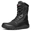 NORTIV 8 Stivali tattici militari da uomo a piedi nudi con punta larga per uomo Zero Drop Work Minimalist Leather Side Zipper Moto Stivali da combattimento, nero, 44 EU
