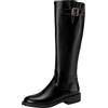 Fulidngzg Bikers Donna Pelle Motociclista Invernali Stivali Biker Impermeabile Comode Anfibi Antiscivolo Lunghi Biker Boots Moda Platform Stivali Morbidi