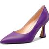NobleOnly Donna Medio Tacco Heel Slip-on Chiusa a Punta Classico Dress Pumps Casual Ufficio Estate Scarpe 8.5 CM Heels Viola 44 EU