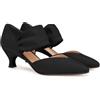 Coutgo Scarpe basse da donna con tacco e punta in pizzo slip on cinturino alla caviglia scollatura elegante festa di nozze décolleté, Nero , 37.5 EU