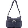 B. Cavalli Borsa a Spalla Donna Faux Leather Made in Italy Casual Moda BC1355 Blu 30x21x12 cm