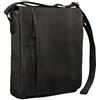STILORD Paul Borsa a tracolla in pelle Messenger uomo donna vintage Borsa per l'università documenti A4 Borsello grande formato verticale in vero cuoio Colore:marrone scuro - pallido