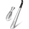ZOMAKE Calzascarpe Lungo, Calza Scarpe Metallo 42cm, Calzante per Scarpe Corto 19cm Acciaio Inossidabile, Shoe Horn per Uomini Donne Anziani (2 Pezzi)