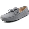 MGM-Joymod Mocassini da uomo in pelle scamosciata, comodi, con lacci, per guida, camminata, penny loafers, barca, slip-on, Grigio, 42 1/3 EU