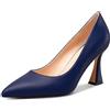 NobleOnly Donna Medio Tacco Heel Slip-on Chiusa a Punta Classico Dress Pumps Casual Ufficio Estate Scarpe 8.5 CM Heels Blu Navy 40 EU