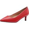 Jamron Donna Vera Pelle 5CM Tacchi a Spillo Elegante Decolletè Scarpe a Punta Scarpe da Ufficio Rosso SN602C015-1 EU37