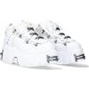 New Rock Stivali Suola Tower Unisex Lacci Bianco Pelle White Stivali Pelle Shoelaces M.106-C150