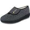 SCHAWOS Uomo Ciabatta con Strappo 6064 - Pantofole in feltro con lana vergine e suola antiscivolo, calde e comode (grigio scuro, 42)